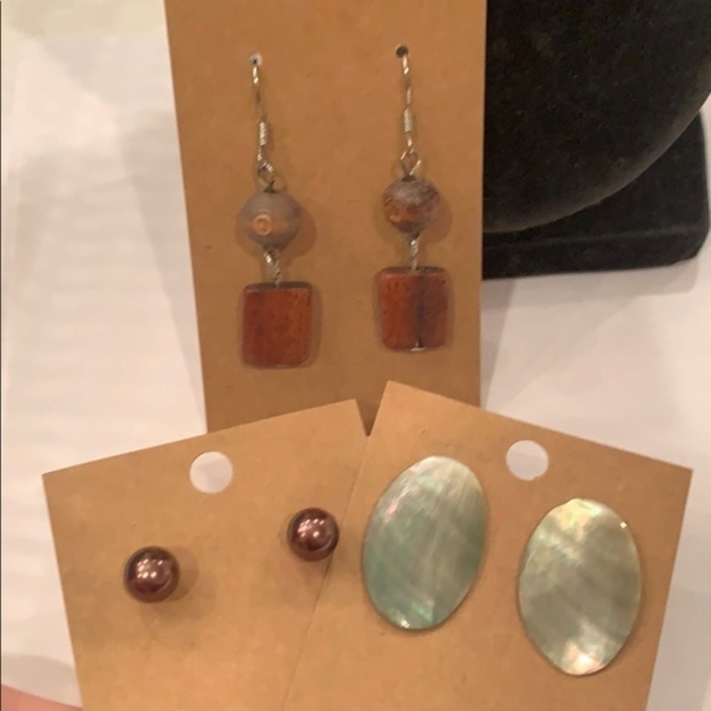 💐 5/25 pearl,natural wood, and shell lot bundle